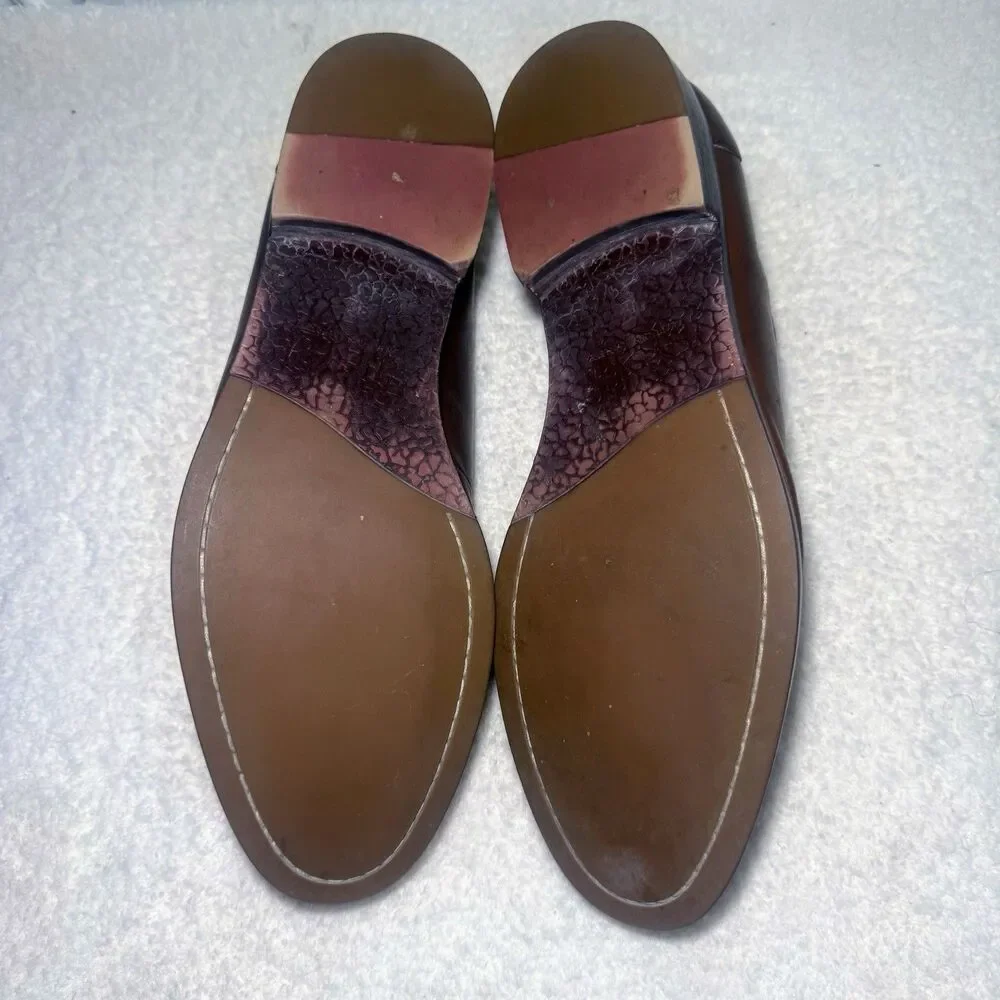 Aston Grey Collection 1013159 Legaoni Men's 12 Brown Leather Oxfords Shoes